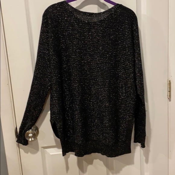 Black Dressy Shimmery Boxy Fit Sweater EUC - Picture 6 of 9